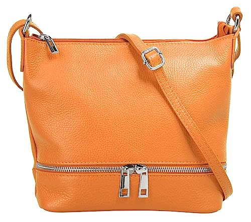 Cluty Umhängetasche orange echt Leder Damen - 020960 von Cluty