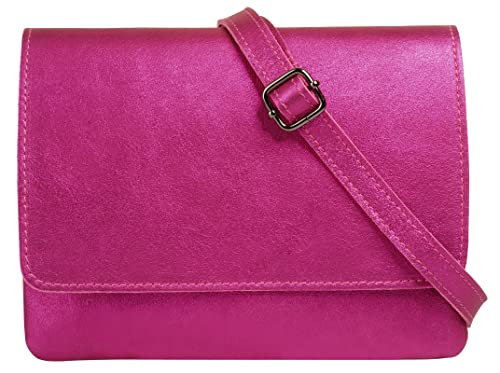 Cluty Umhängetasche pink echt Leder Damen - 021682 von Cluty