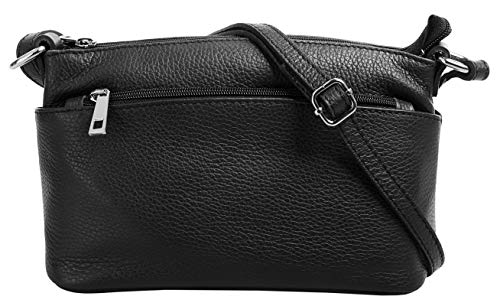 Cluty Umhängetasche schwarz echt Leder Damen - 020617 von Cluty