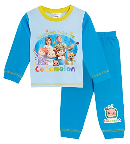 Jungen Coco Melon Pyjamas Kinder Charakter Vollständiges Länge Schlafanzug-Set Nachtwäsche YouTube J.J. + Familie, 86, Blau von CoComelon