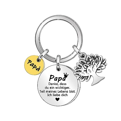 Coagurmes Papa Geschenk von Tochter Sohn, genehmigen Silber Anhänger Schlüsselanhänger für Männer Papa Vater Geburtstag Weihnachten Vatertag Erinnerung Geschenk (Papa Ich Liebe Dich) von Coagurmes