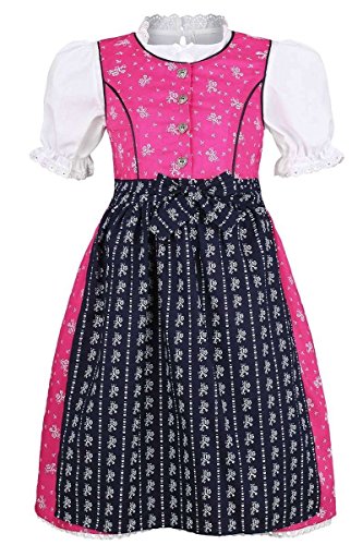 Coala Mädchen Mädchen Dirndl geblümt pink blau mit Bluse, Pink/Blau, 134/140 Coala Mädchen Mädchen Dirndl geblümt pink blau mit Bluse, Pink/Blau, 134/140 von Coala