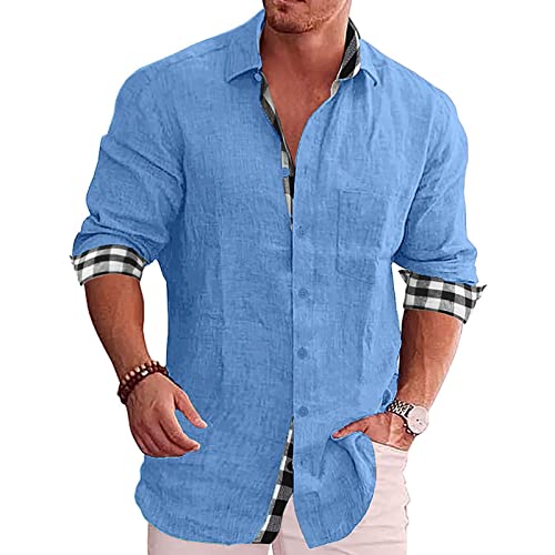 Herren Hemd Langarm Turn Down Freizeithemden Button Up Langarmhemd Freizeit Shirt für Männer (XL) von Cocoarm