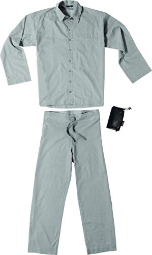 Cocoon 100% Egyptian Cotton Mens Travel Pyjama Insect Shield, M, Safari Grey von Cocoon