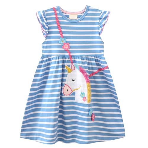 Codkkre Mädchen Kleider Einhorn Ostern Geschenke Kleid Prinzessin Sommer Party Festlich Kleid 104 von Codkkre