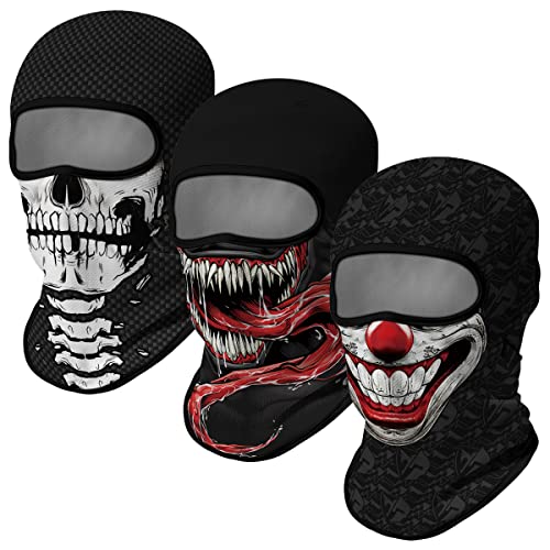 Cody Lundin Anime Balaclava Maskensets Halloween Weihnachten Cosplay Vollgesichtsmaske und Outdoor-Aktivitäten Kopfbedeckung 3er-Pack von Cody Lundin