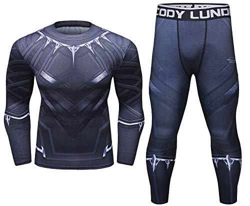 Cody Lundin Men Compression Set Langarm Sport Tight Base Layer Anzug Quick Dry für das Training von Sport-Laufoberteilen (Style e, XL) von Cody Lundin