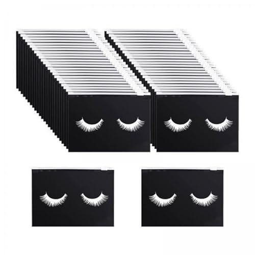 Colcolo 2x 50 Stück Wimperntaschen Wimpern Make Up Taschen mit Reißverschluss Make Up Zubehör Lash Verpackungstaschen Entzückend für Frauen Mädchen Praktisch von Colcolo