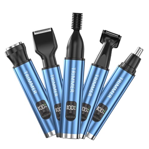Colcolo Ohr- und Nasenhaarschneider, Körperpflegegerät für Männer, Rasierwerkzeug, tragbarer 5-in-1-Elektrorasierer, professionell, für Gesicht, Ohren und, Blau Colcolo Ohr- und Nasenhaarschneider, Körperpflegegerät für Männer, Rasierwerkzeug, tragbarer 5-in-1-Elektrorasierer, professionell, für Gesicht, Ohren und, Blau von Colcolo