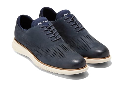 Cole Haan Zerogrand Herren Laser Wingtip Oxford Gefüttert, Navy Blazer Nubuk/Elfenbein, 14 Wide von Cole Haan