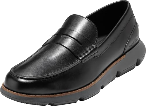 Cole Haan Zerogrand Penny Loafer für Herren, Schwarz/Grau Nadelstreifen/Schwarz, 45 EU Cole Haan Zerogrand Penny Loafer für Herren, Schwarz/Grau Nadelstreifen/Schwarz, 45 EU von Cole Haan