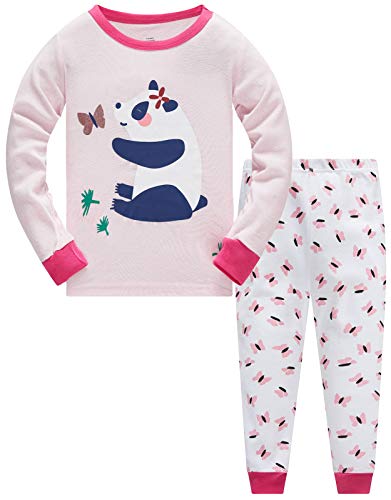 Colobe Mädchen Schlafanzug Baumwolle Einhorn Langarm Zweiteiliger Schlafanzüge Set Süß Panda Kinder Nachtwäsche Winter Weihnachten Pyjama Größe 11-12 Jahre von Colobe