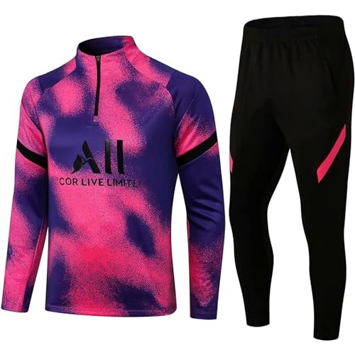 Paris Fußball Trainingsanzug,fußballclub Herren Langarm-Sportbekleidung,lauftrainingsanzug Fußball Atmungsaktives Sporttraining Fitness Trainingsanzug Jogginghose Jogginganzug (Color : 3, Size : M) von Cololuck