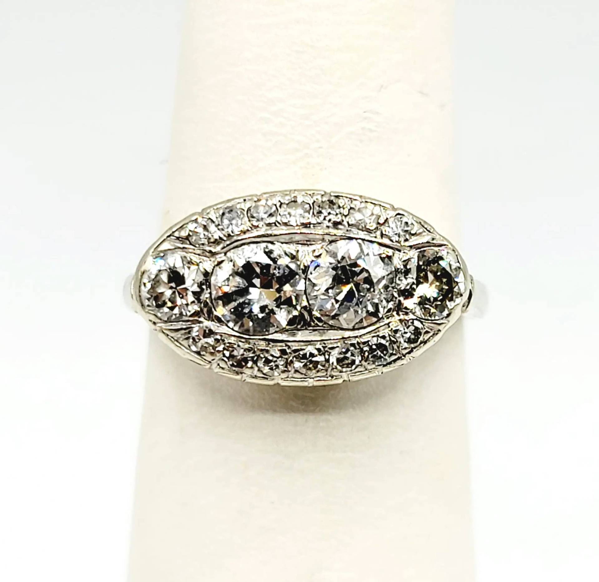 14K Weißgold Diamant 1.00Ct Cocktail Ring Größe 5.25 von ColorCoutureJewels