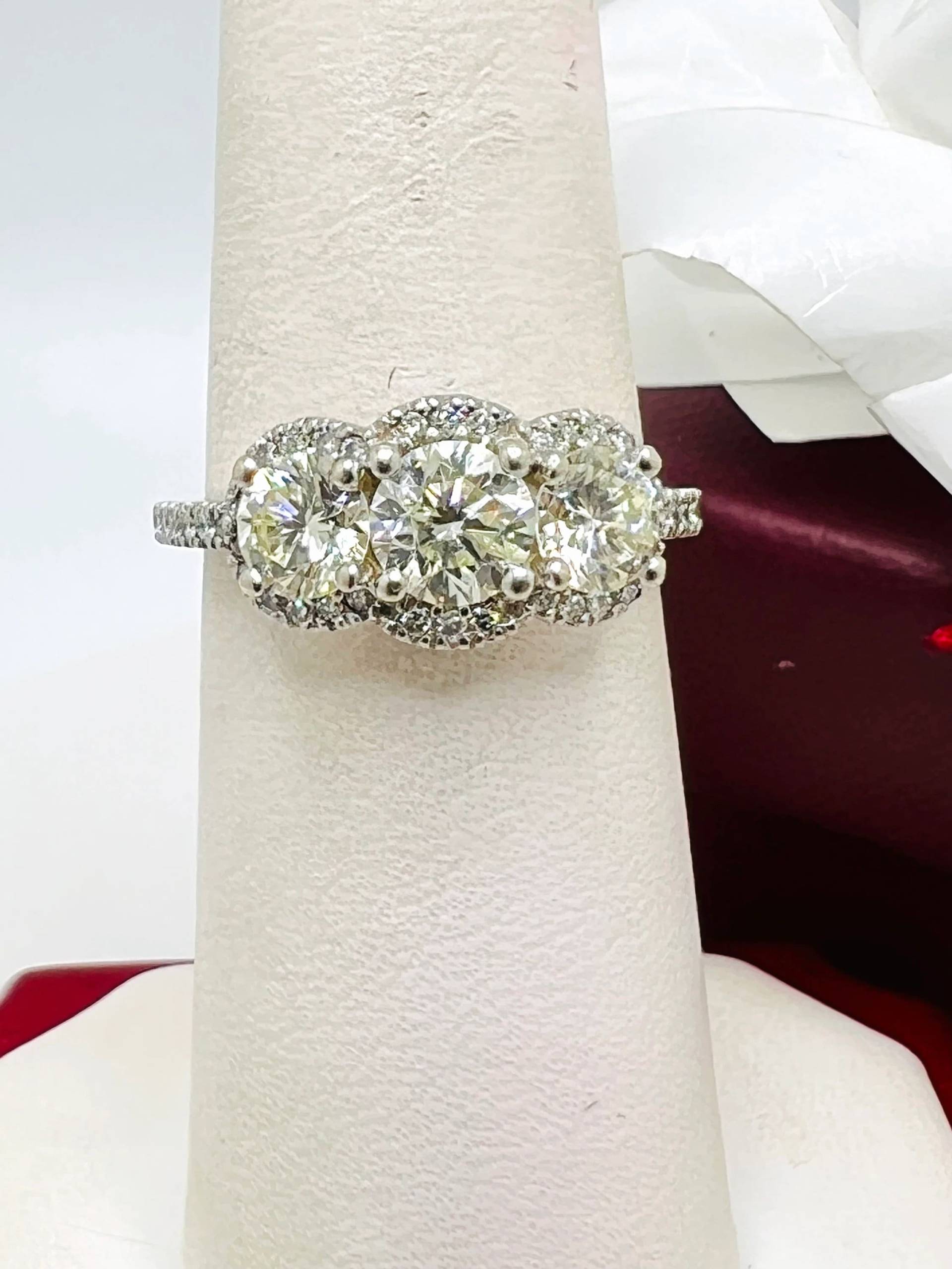 14K Weißgold Diamant 2, 00Ct Ringgröße 6, 75 von ColorCoutureJewels