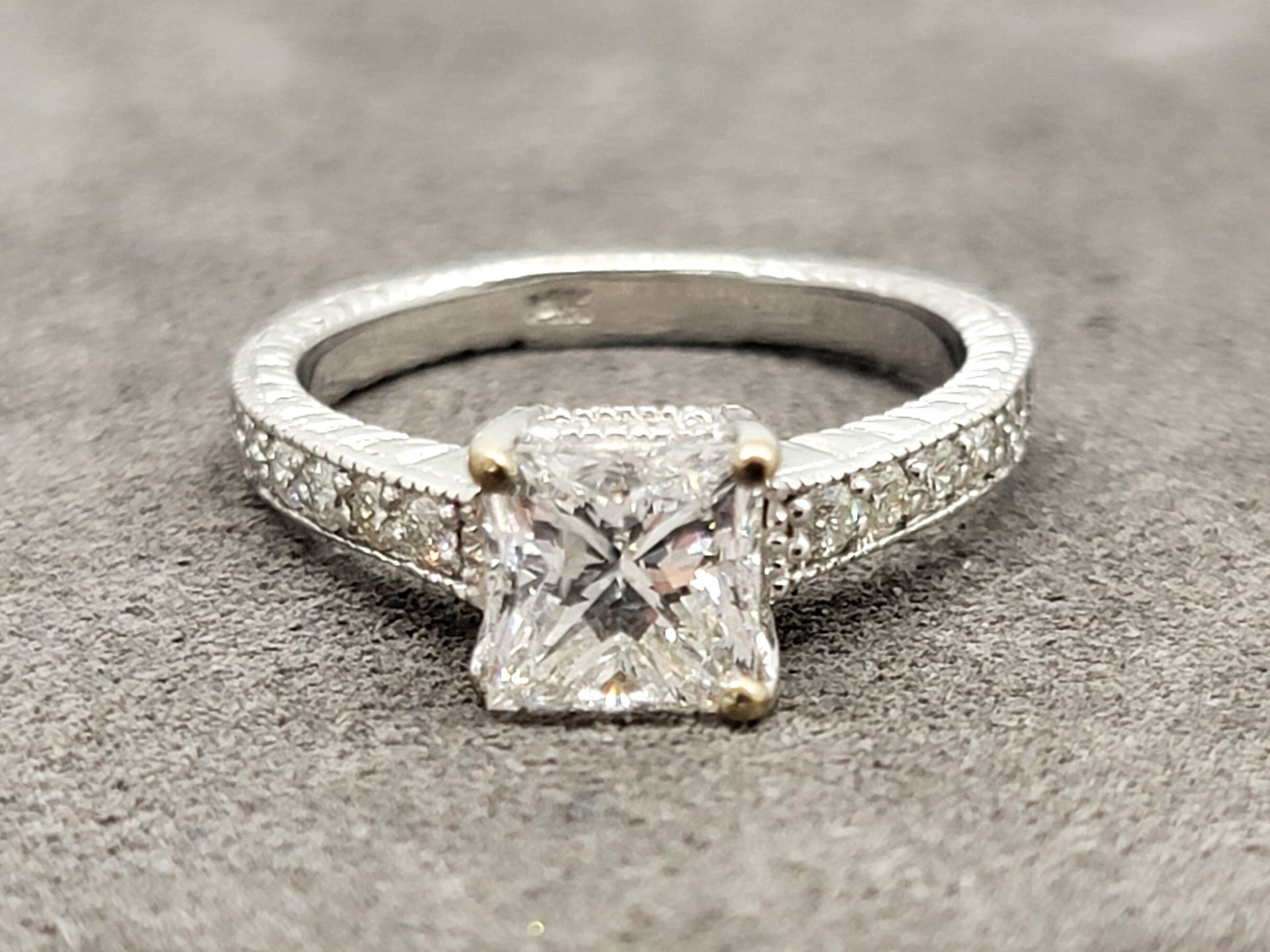 Verlobung Handgefertigt 14K Weißgold Diamant Ring Gr. 5, 5 von ColorCoutureJewels
