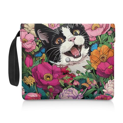 Coloranimal Buchhülle mit Blumenmuster für Kinder, Jungen, Mädchen, Buchschutztasche mit mehreren Taschen, für Studenten, Lehrer, Schulanfang, als Geschenk von Coloranimal