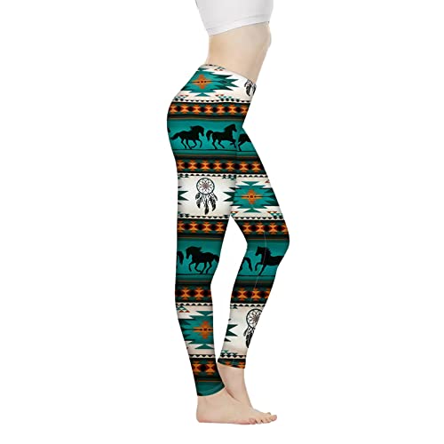 Coloranimal Leggings für Damen, extra lang, hohe Taille, elastisch, ultraweich (Größe XS - 3XL), Traumfänger für Pferde, S von Coloranimal