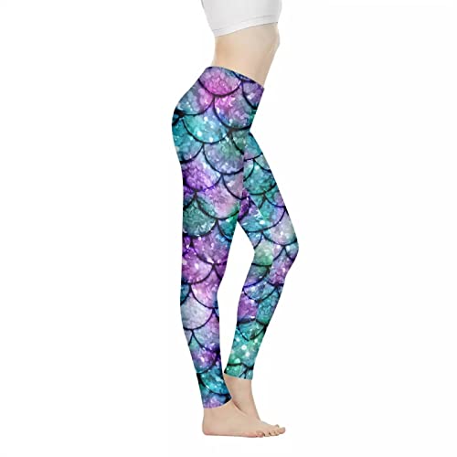 Coloranimal Damen Yoga Leggings Hohe Taille volle Länge Bauchkontrolle Activewear Leggings (XS-3XL, Fischschuppe, Meerjungfrau, Blau, L Coloranimal Damen Yoga Leggings Hohe Taille volle Länge Bauchkontrolle Activewear Leggings (XS-3XL, Fischschuppe, Meerjungfrau, Blau, L von Coloranimal