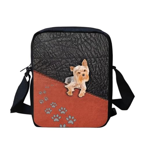 Coloranimal Niedliche Hund Katze Umhängetasche Mädchen Denim Gedruckt Umhängetasche, 3D Yorkshire Terrier Haustier Hund, Einheitsgröße von Coloranimal