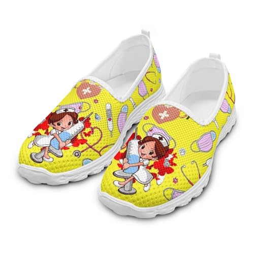Coloranimal Slip-On-Wanderschuhe für Damen, Loafers, Sportschuhe, Netz-Sneaker, leichte Turnschuhe für den Sommer und den Alltag, Medical Nurse Yellow, 42 EU Coloranimal Slip-On-Wanderschuhe für Damen, Loafers, Sportschuhe, Netz-Sneaker, leichte Turnschuhe für den Sommer und den Alltag, Medical Nurse Yellow, 42 EU von Coloranimal