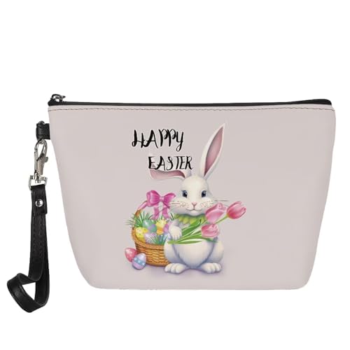 Coloranimal Zoo Animal Damen Reise-Kulturbeutelhalter, Kosmetik, Reißverschluss, Niedlicher Hase, Ostertag, 21.5cm(L)x14.5cm(H)x6.5cm(W) von Coloranimal