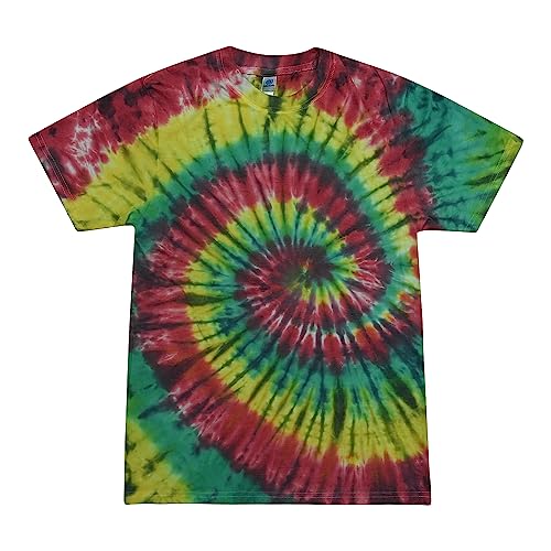 Colortone Unisex Batik Festival T-Shirt | Batik Shirt S - 3XL Hippie Shirt Damen Herren aus Baumwolle | Handgefärbtes Batik Design | Rasta, XL von Colortone