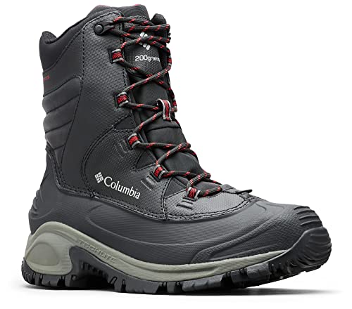 Columbia Bugaboot III WP wasserdichte Schneestiefel für Herren, Schwarz (Black x Bright Red), 40 EU von Columbia