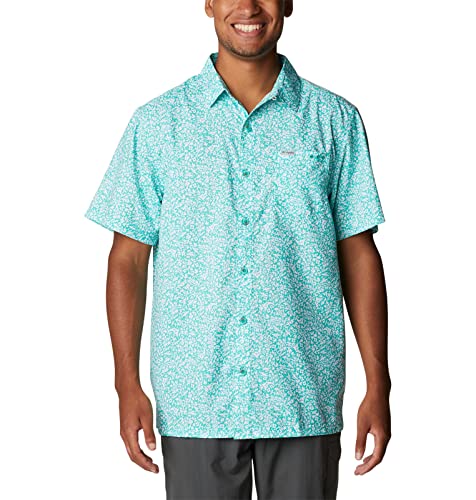 Columbia Herren Super Slack Tide Camp Shirt Wanderhemd, Tiefsea-Medley, elektrisch, Türkis, Large von Columbia