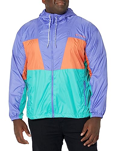 Columbia Herren Trail Traveler Windbreaker, Bright Aqua/Desert Orange/Purple Lotus, Medium von Columbia