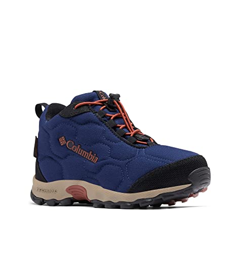 Columbia Firecamp Mid 2 WP wasserdichte Wanderstiefel für Kinder, Blau (Blue Shadow x Rusty Y), 34 EU von Columbia