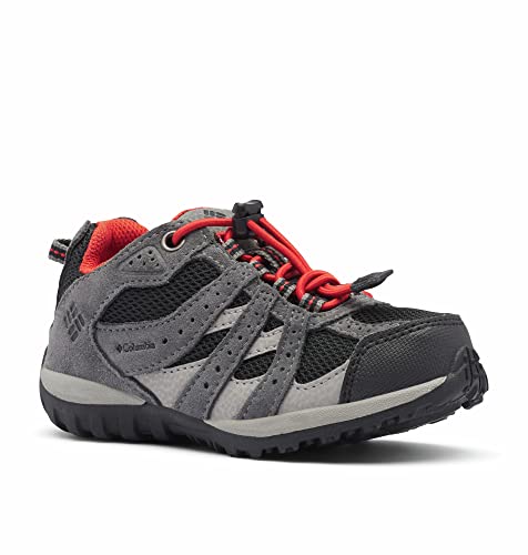 Columbia Redmond WP wasserdichte Wanderschuhe für Kinder, Schwarz (Black x Flame C), 26 EU von Columbia