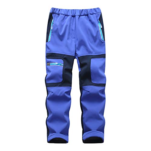 RPixc Kinder Softshellhose Atmungsaktiv Wasserdicht Warme Jungen Mädchen Skihose Wanderhose Winddichte Funktionshose Outdoorhose Trekkinghose 105-165 von Comcrib