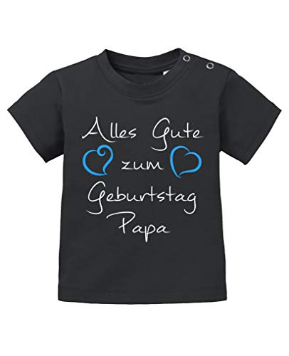 Comedy Shirts - Alles Gute zum Geburtstag Papa - Baby T-Shirt - Schwarz/Weiss-Blau Gr. 92/98 von Comedy Shirts