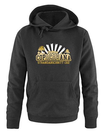 Comedy Shirts Copacabana Strandabschnitt 1312 - Herren Hoodie - Schwarz/Gold-Weiss Gr. 3XL von Comedy Shirts