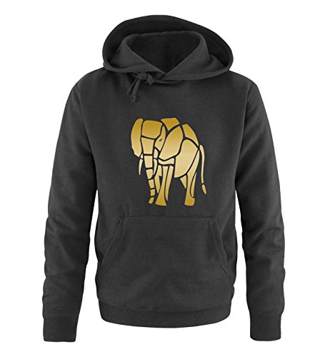 Comedy Shirts Elefant - Herren Hoodie - Schwarz/Gold Gr. 4XL von Comedy Shirts