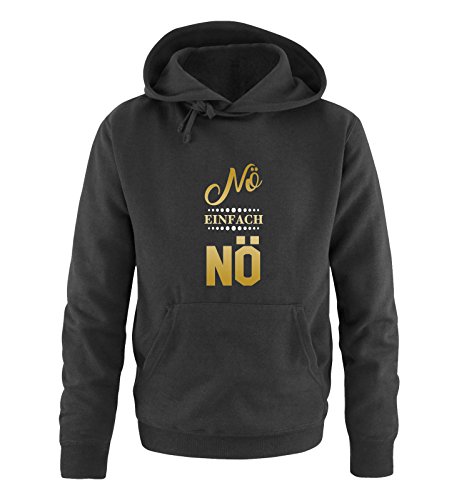 Comedy Shirts Nö einfach nö - Herren Hoodie - Schwarz/Gold-Weiss Gr. L von Comedy Shirts