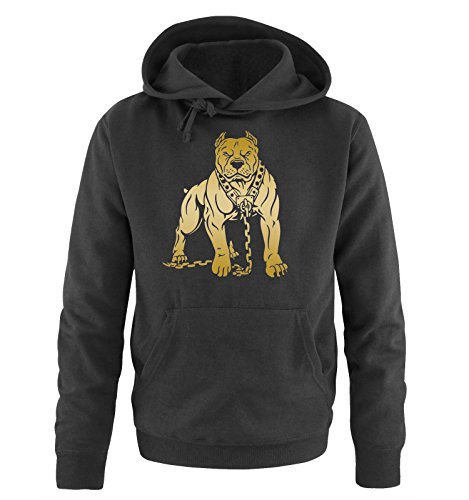 Comedy Shirts Pitbull - Herren Hoodie - Schwarz/Gold Gr. M von Comedy Shirts