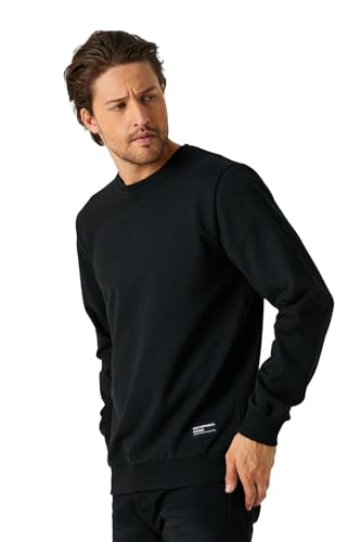 COMEOR Sweatshirt Herren Pullover Ohne Kapuze (Schwarz L) von COMEOR