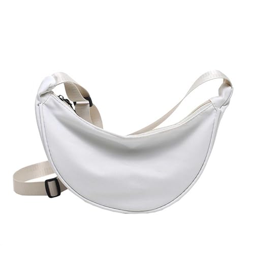 Comforso Nylon-Halbmondtasche für Damen, einfarbig, Knödeltasche, Umhängetasche, Halbmond-Taschen mit verstellbarem Schultergurt, leichte Umhängetasche für Damen und Herren (Beige) von Comforso