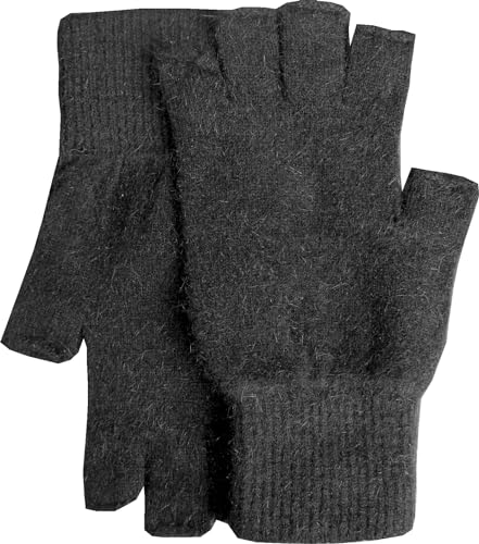 Comfort Socks Fingerlose Handschuhe aus Merinowolle und Opossum-Faser, super weich und warm - Direkt aus Neuseeland, Schwarz , M von Comfort Socks