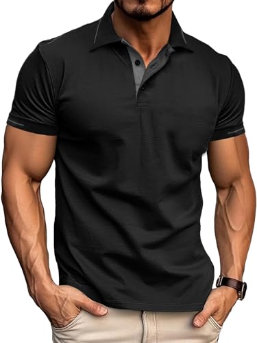 Comilaka Herren Poloshirt Kurzarm Polo Kontrast Polohemd Male Klassisches T Shirt Freizeit Sommer Comilaka Herren Poloshirt Kurzarm Polo Kontrast Polohemd Male Klassisches T Shirt Freizeit Sommer von Comilaka