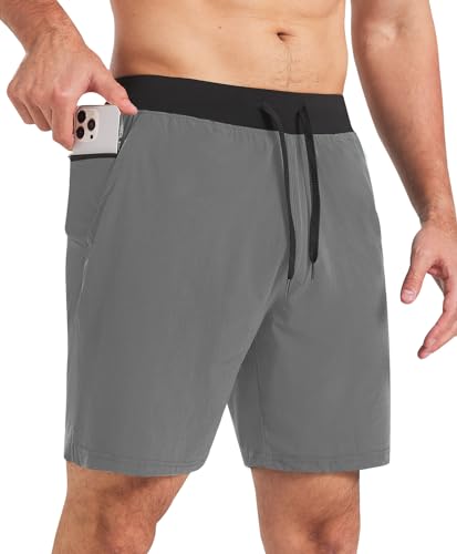 Comilaka Herren 7" Sporthose Sport Kurz Running Fitness Laufshorts Leicht Schnell Trocknend Trainingshose mit Reißverschlusstasch von Comilaka