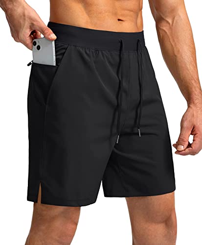 Comilaka Herren 7" Sporthose Sport Kurz Running Fitness Laufshorts Leicht Schnell Trocknend Trainingshose mit Reißverschlusstasch von Comilaka