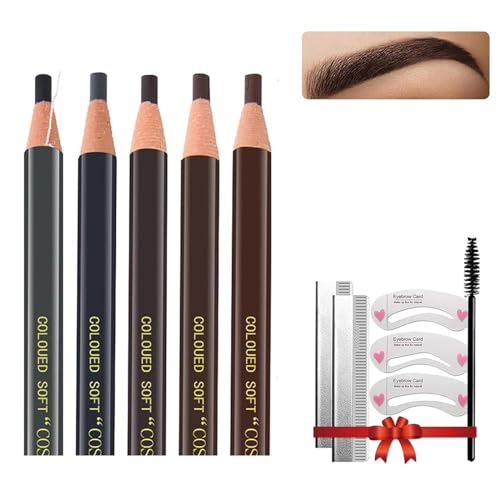 Augenbrauenstift, 5PCSAugenbrauenstift Wasserfest, Wasserfeste Augenbrauenstifte, Eyebrow Tattoo Pen, Augenbrauenstift Tattoo Make-Up, Wasserdicht Langanhaltend Augenbrauenstift, Brauenstift-Set… von Comioke