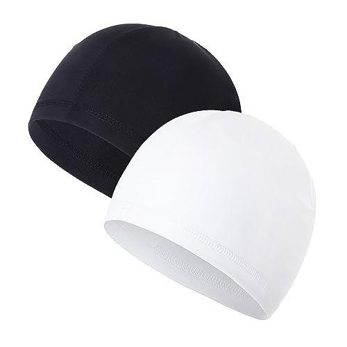 Comioke 2er Pack Fahrradmütze Unter Helm Unterziehmütze Unterhelm Fahrrad Mütze Sommer Helmmütze Sportmütze Skull Cap Atmungsaktiv Kopfbedeckung Multifunktionale Kopfbedeckung für Herren Damen Herren von Comioke