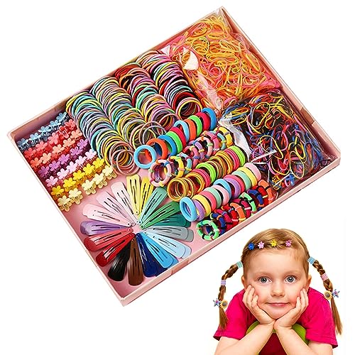 Kinder Haargummi Elastische,Mini Haarband Haarschmuck,780 Stück Pferdeschwanz Clips Für Mädchen,Haargummi Set,Haargummis Kinder,Haarspangen Set,Haarset,Harrspangenset Kinder,Mädchen Haarschmuck von Comioke