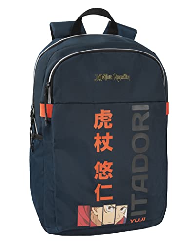 Comix ANIME Unisex Schulrucksack für Kinder und Jugendliche mit verstellbaren Riemen und gepolsterter Rückseite, Schwarz, Taglia unica, Jujutsu Kaisen von COMIX