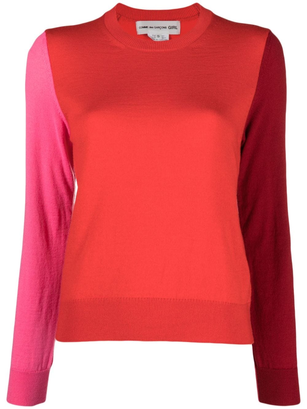 Comme Des Garçons Girl Pullover in Colour-Block-Optik - Rot von Comme Des Garçons Girl