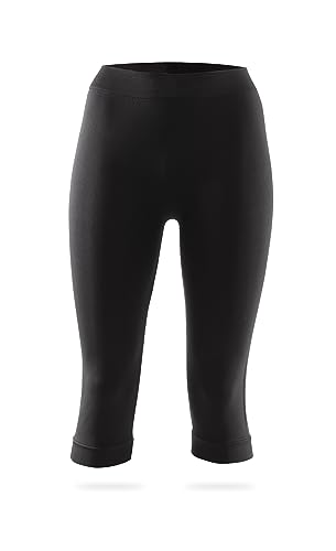 Compressana Sport Caprihose - 160den Compression Support Unisex mit FIR Mikrofaser (schwarz, IV, L/XL) von Compressana